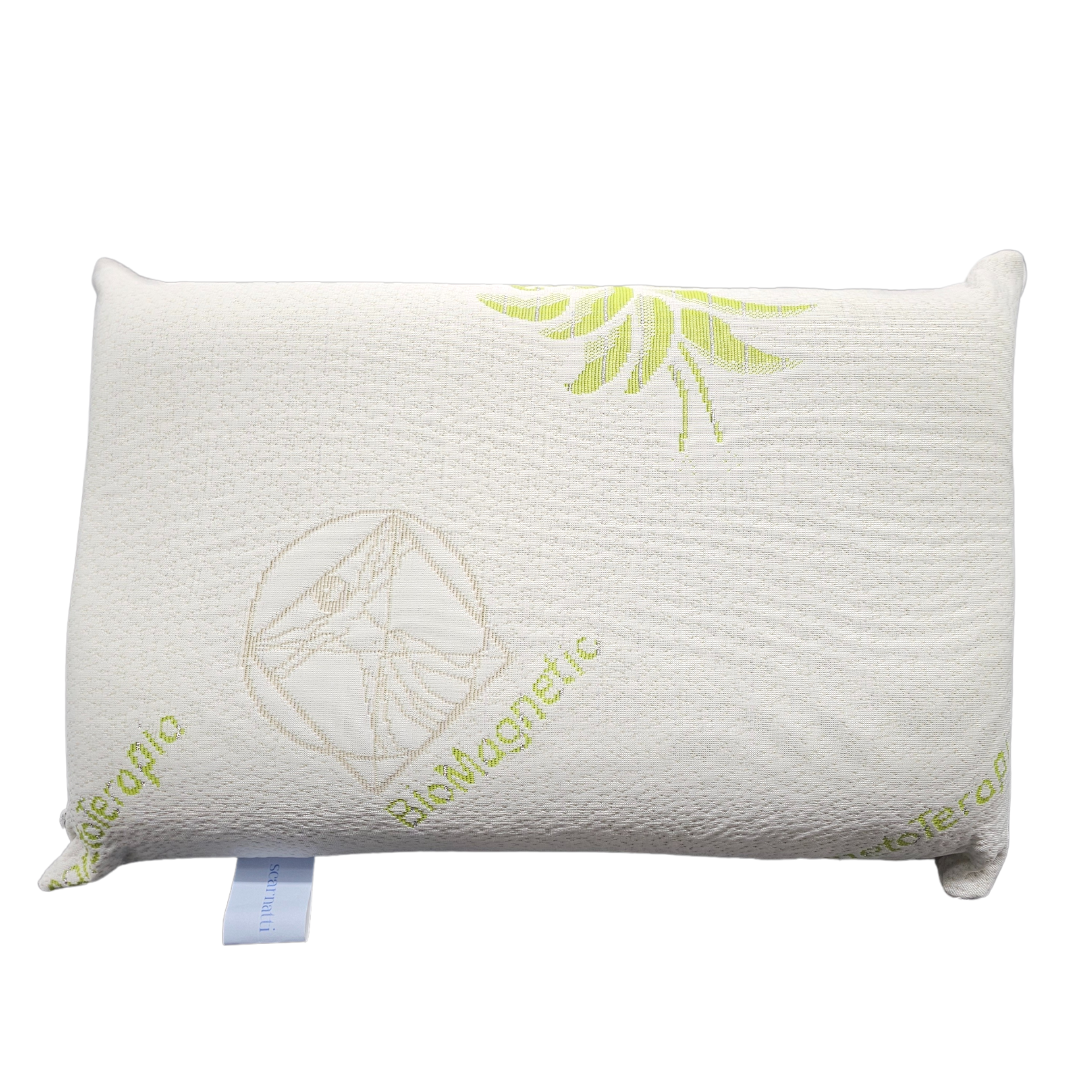Scarnatti Ergonomic Height-Adjustable Sleeping Pillow, Silver Memory Foam Pillow, Neck Support Pillow, with Washable AloeVera Cover, 50 x 30 cm, Height 8/11 cm