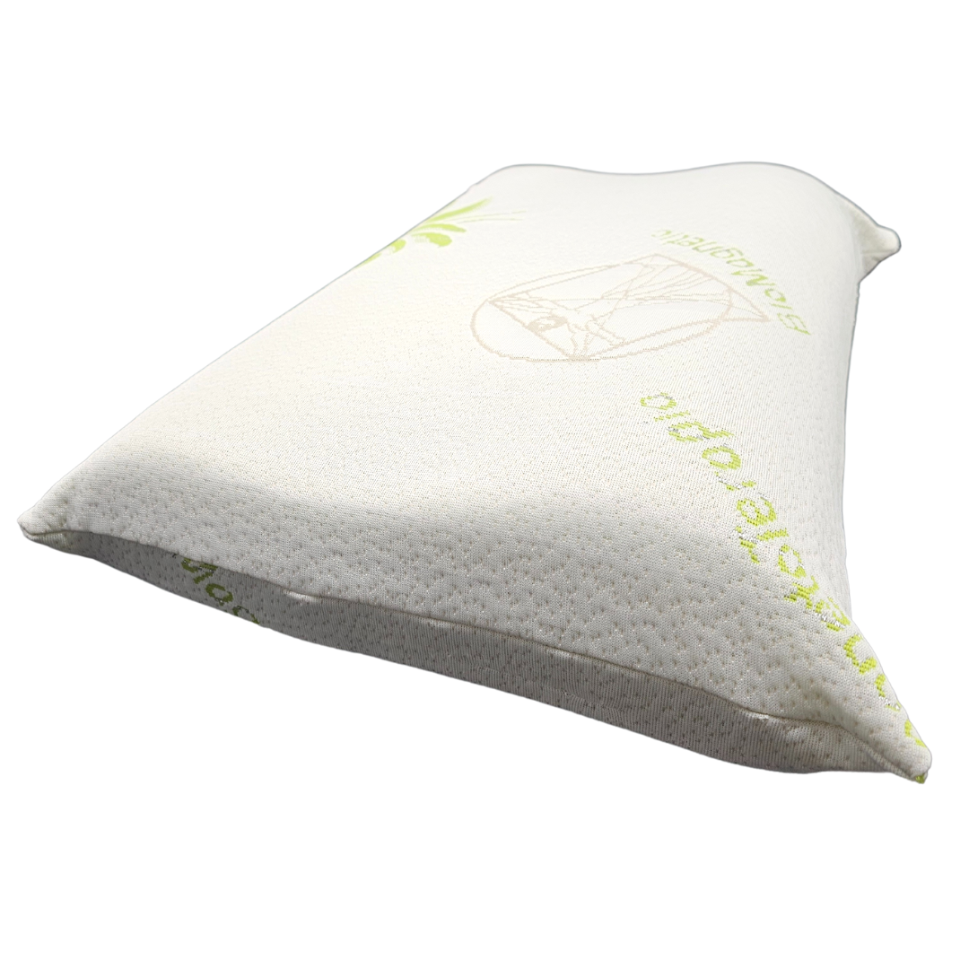 Scarnatti Ergonomic Height-Adjustable Sleeping Pillow, Silver Memory Foam Pillow, Neck Support Pillow, with Washable AloeVera Cover, 50 x 30 cm, Height 8/11 cm