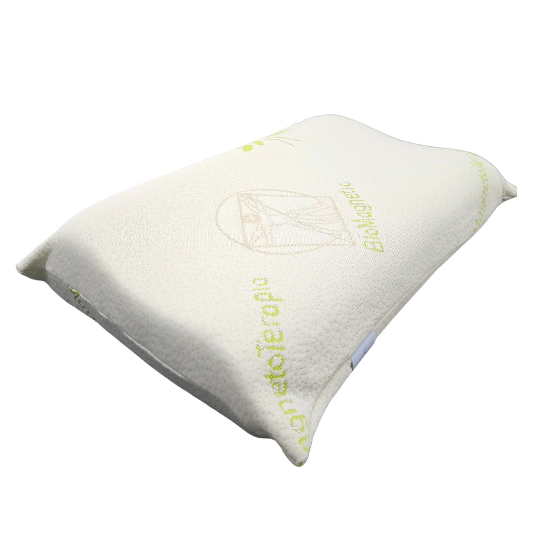 Scarnatti Ergonomic Height-Adjustable Sleeping Pillow, Silver Memory Foam Pillow, Neck Support Pillow, with Washable AloeVera Cover, 50 x 30 cm, Height 8/11 cm