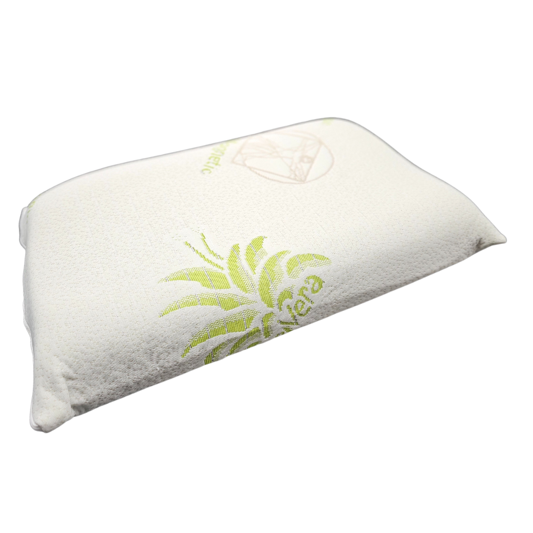 Scarnatti Ergonomic Height-Adjustable Sleeping Pillow, Silver Memory Foam Pillow, Neck Support Pillow, with Washable AloeVera Cover, 50 x 30 cm, Height 8/11 cm