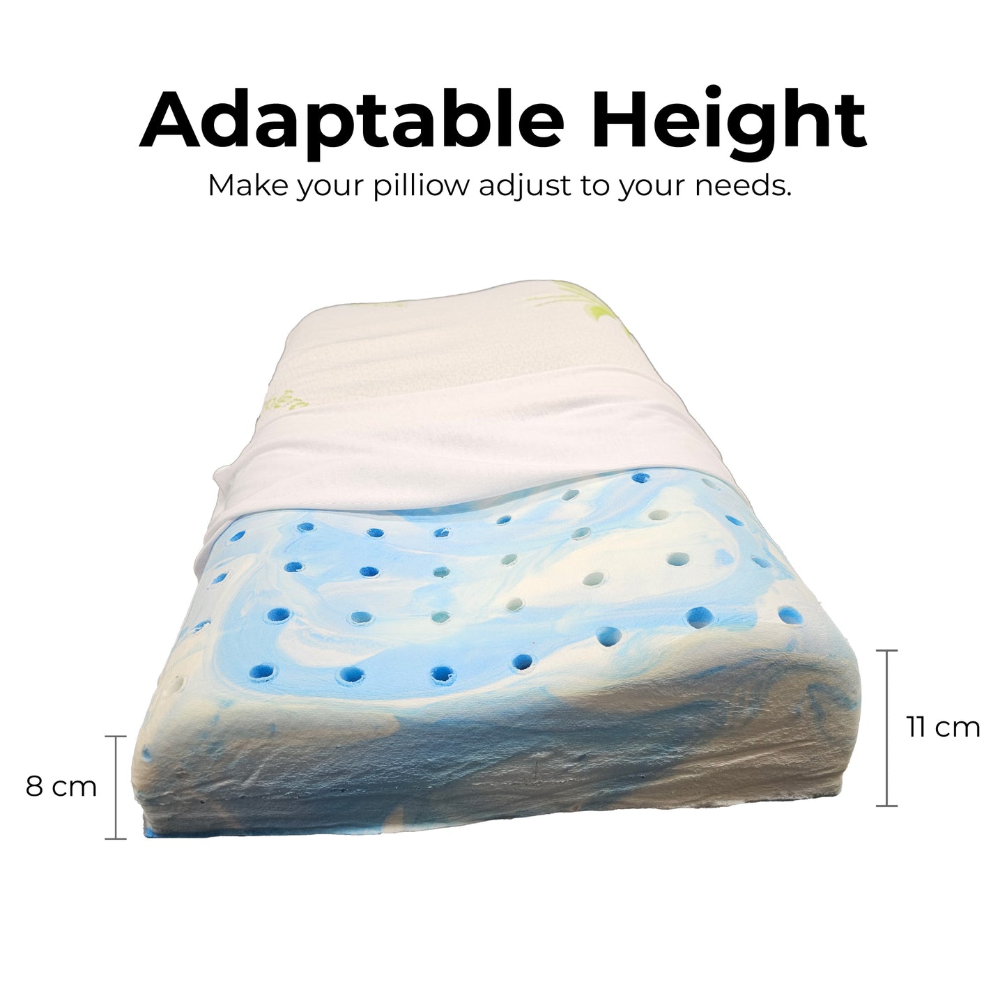 Scarnatti™ Comfort Silver Memory Foam Pillow (30x50x8/11cm)