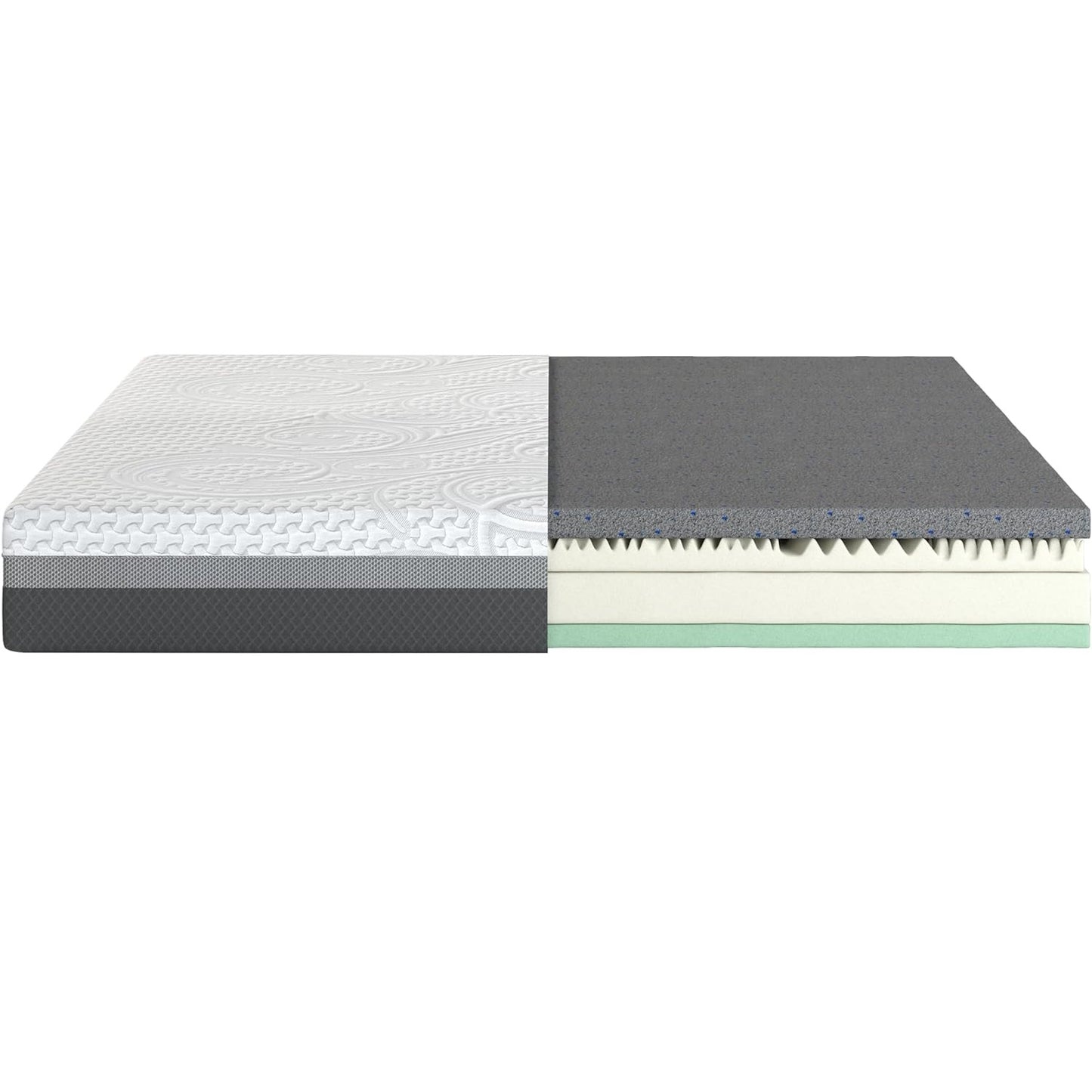 Scarnatti 27 cm Cool Gel Memory Foam Mattress - 140 x 200, 7-Zone Viscoelastic & Cold Foam Mattress, Enriched with Green Tea & Bamboo Charcoal, Zero Partner Disturbance