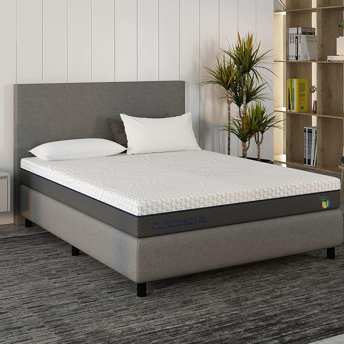 Scarnatti 18 cm Cool Gel Memory Foam Mattress - 90 x 200, 7-Zone Viscoelastic & Cold Foam Mattress, Enriched with Green Tea & Bamboo Charcoal, Zero Partner Disturbance, 2-in-1