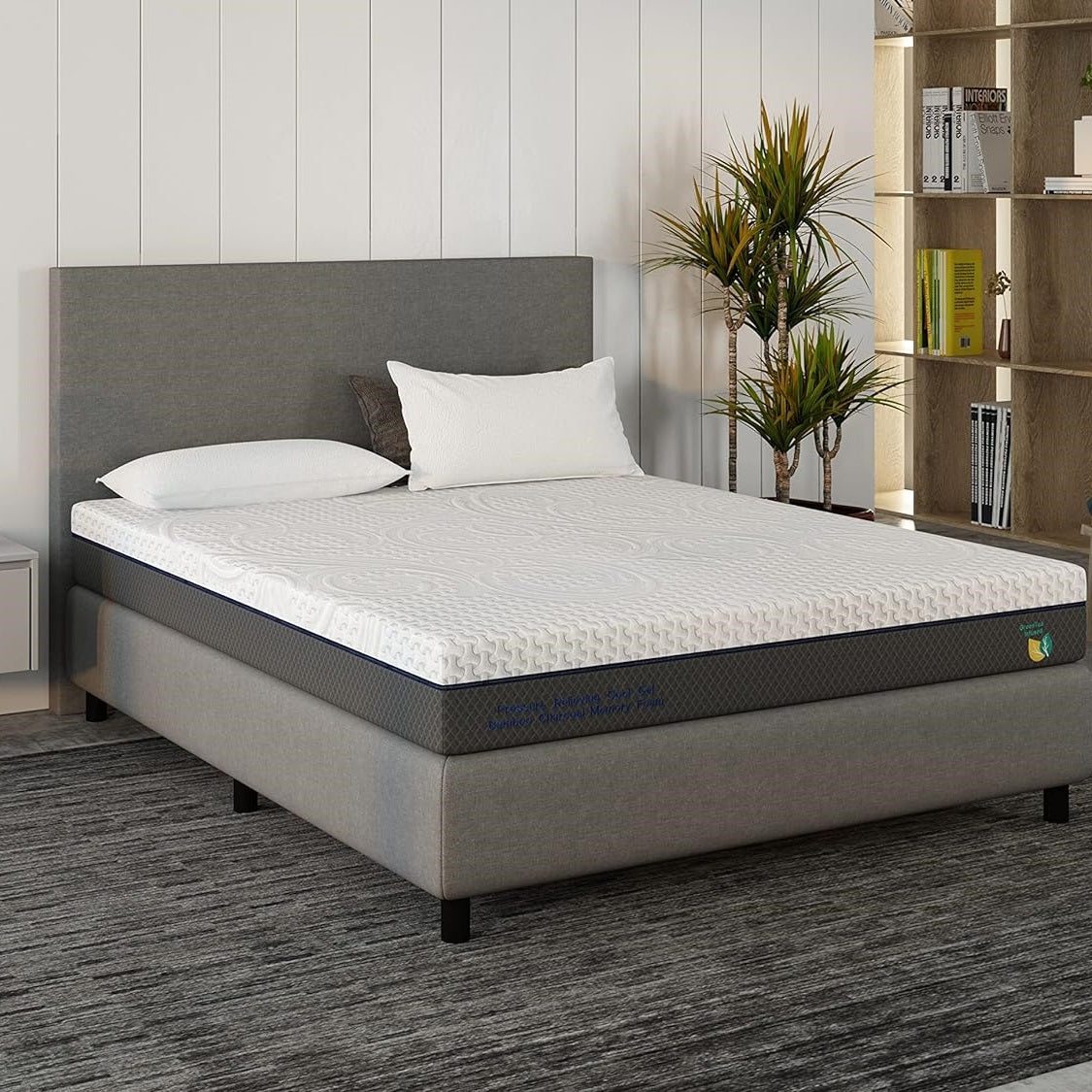 Scarnatti 27 cm Cool Gel Memory Foam Mattress - 140 x 200, 7-Zone Viscoelastic & Cold Foam Mattress, Enriched with Green Tea & Bamboo Charcoal, Zero Partner Disturbance