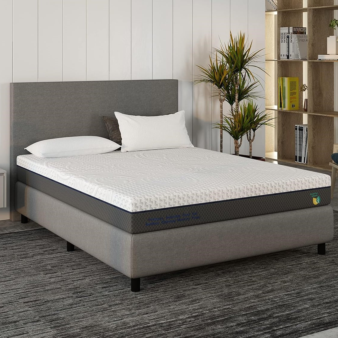 Scarnatti 18 cm Cool Gel Memory Foam Mattress - 180 x 200, 7-Zone Viscoelastic & Cold Foam Mattress, Enriched with Green Tea & Bamboo Charcoal, Zero Partner Disturbance, 2-in-1