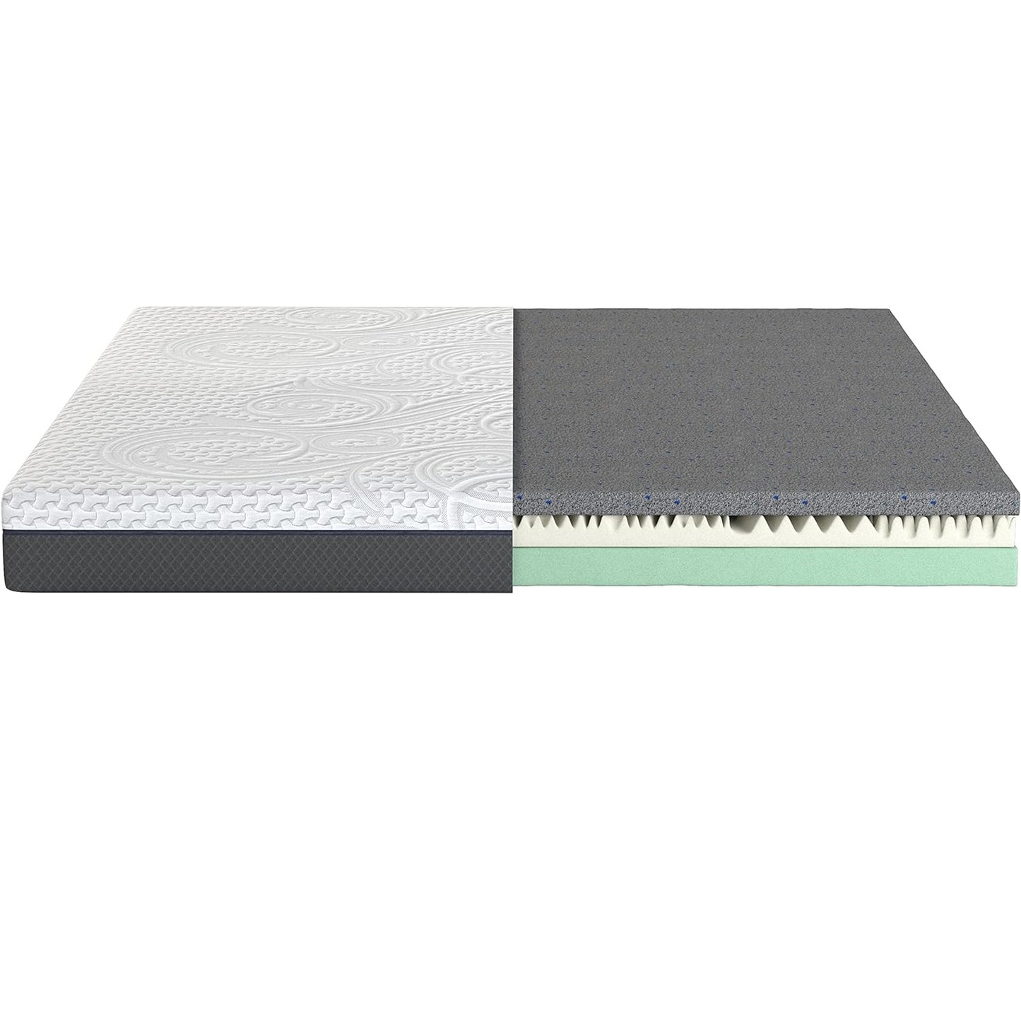 Scarnatti 18 cm Cool Gel Memory Foam Mattress - 180 x 200, 7-Zone Viscoelastic & Cold Foam Mattress, Enriched with Green Tea & Bamboo Charcoal, Zero Partner Disturbance, 2-in-1