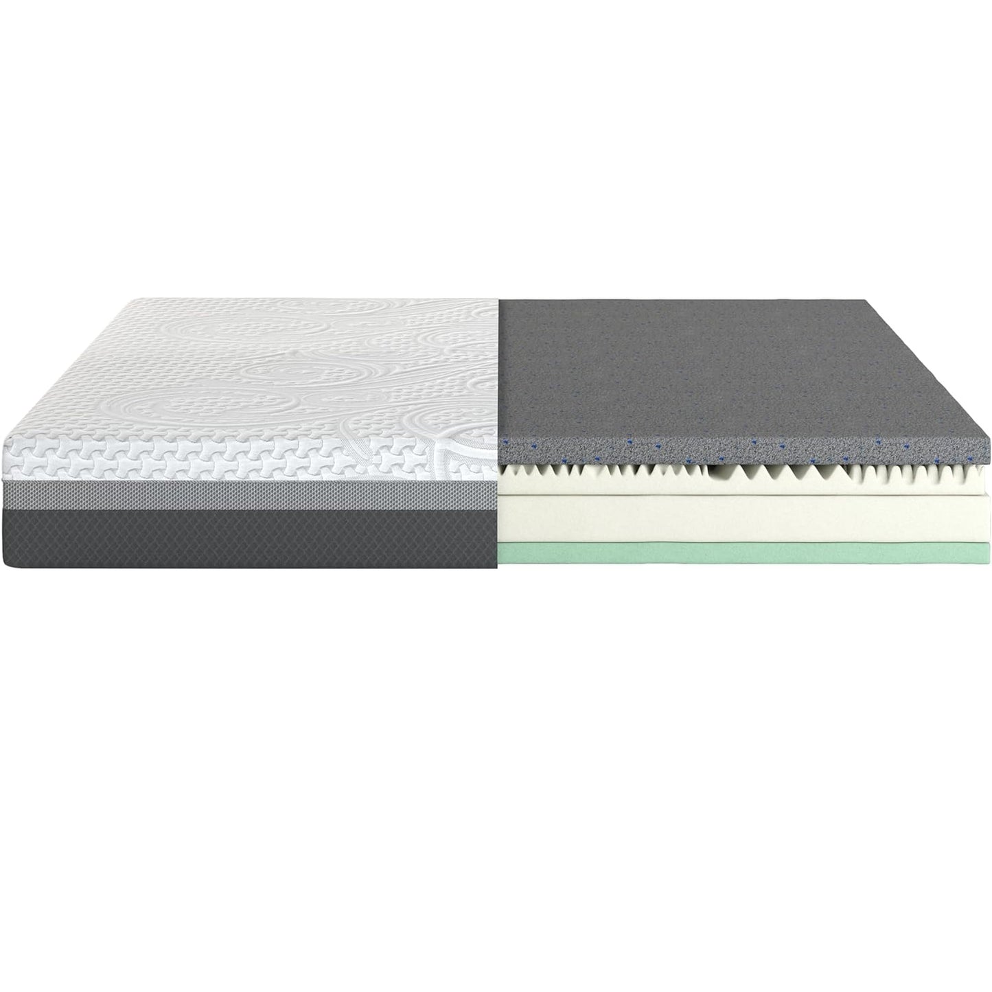 Scarnatti 27 cm Cool Gel Memory Foam Mattress - 160 x 200, 7-Zone Viscoelastic & Cold Foam Mattress, Enriched with Green Tea & Bamboo Charcoal, Zero Partner Disturbance
