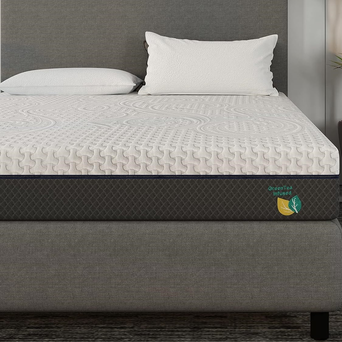 Scarnatti 18 cm Cool Gel Memory Foam Mattress - 160 x 200, 7-Zone Viscoelastic & Cold Foam Mattress, Enriched with Green Tea & Bamboo Charcoal, Zero Partner Disturbance, 2-in-1