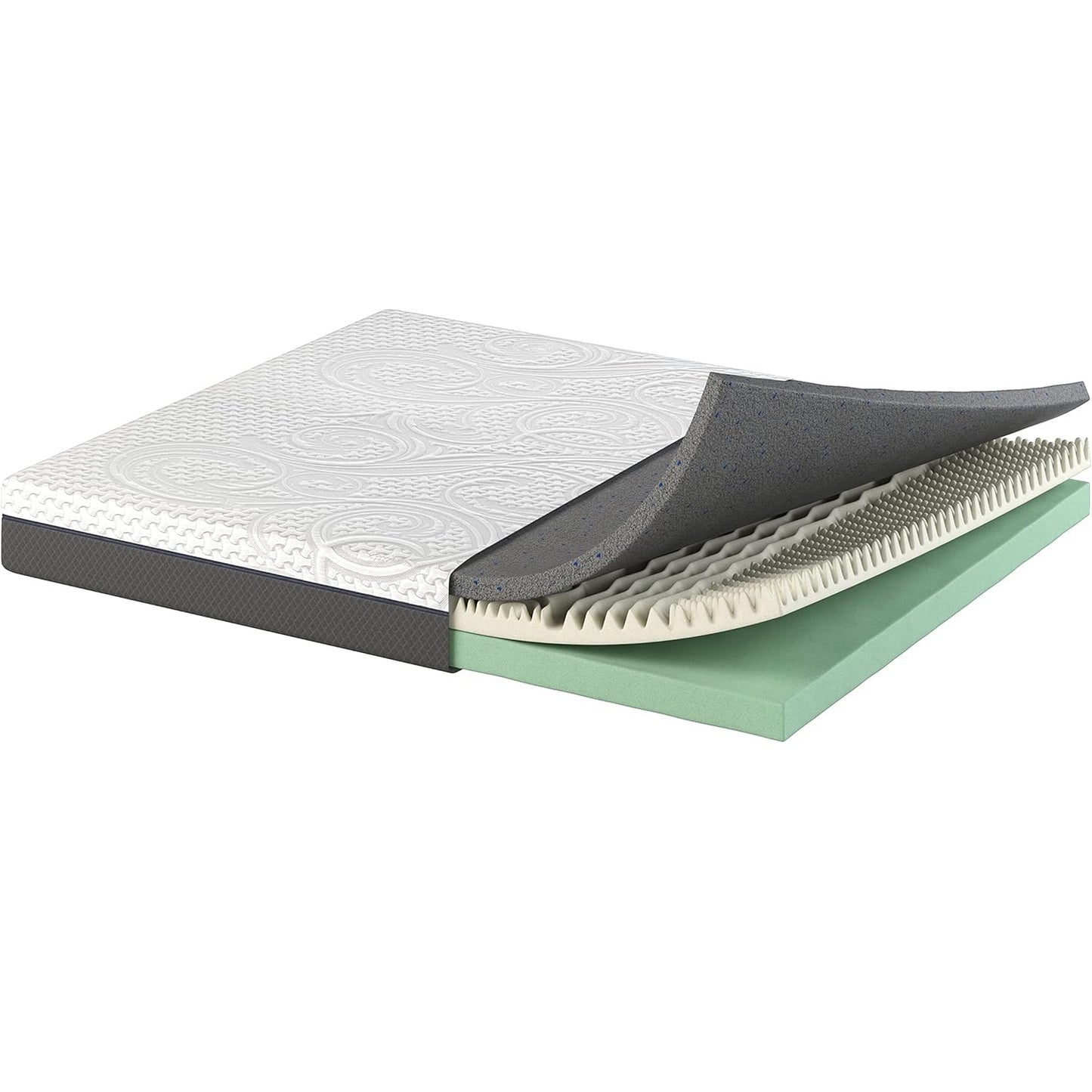 Scarnatti 18 cm Cool Gel Memory Foam Mattress - 180 x 200, 7-Zone Viscoelastic & Cold Foam Mattress, Enriched with Green Tea & Bamboo Charcoal, Zero Partner Disturbance, 2-in-1