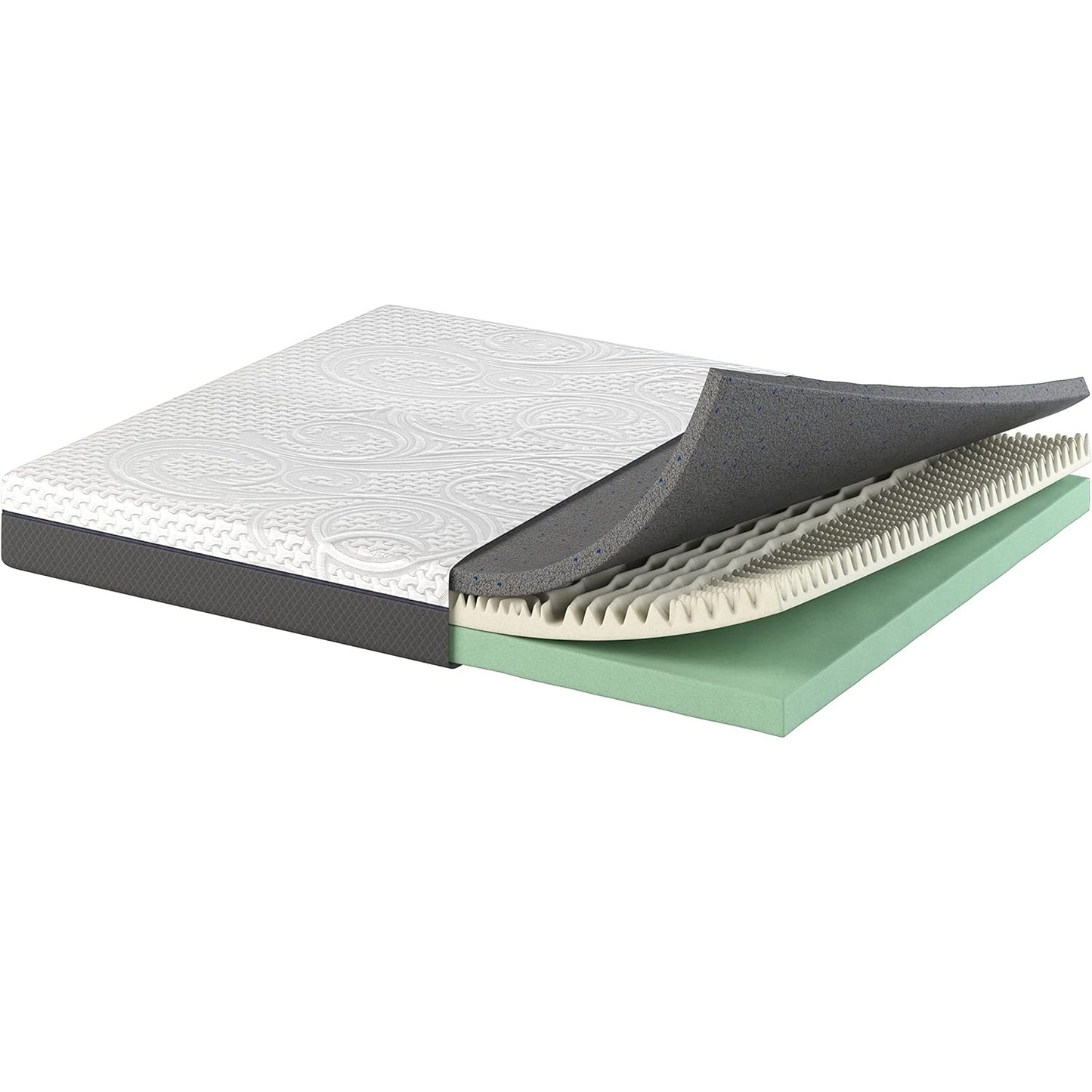 Scarnatti 27 cm Cool Gel Memory Foam Mattress - 140 x 200, 7-Zone Viscoelastic & Cold Foam Mattress, Enriched with Green Tea & Bamboo Charcoal, Zero Partner Disturbance
