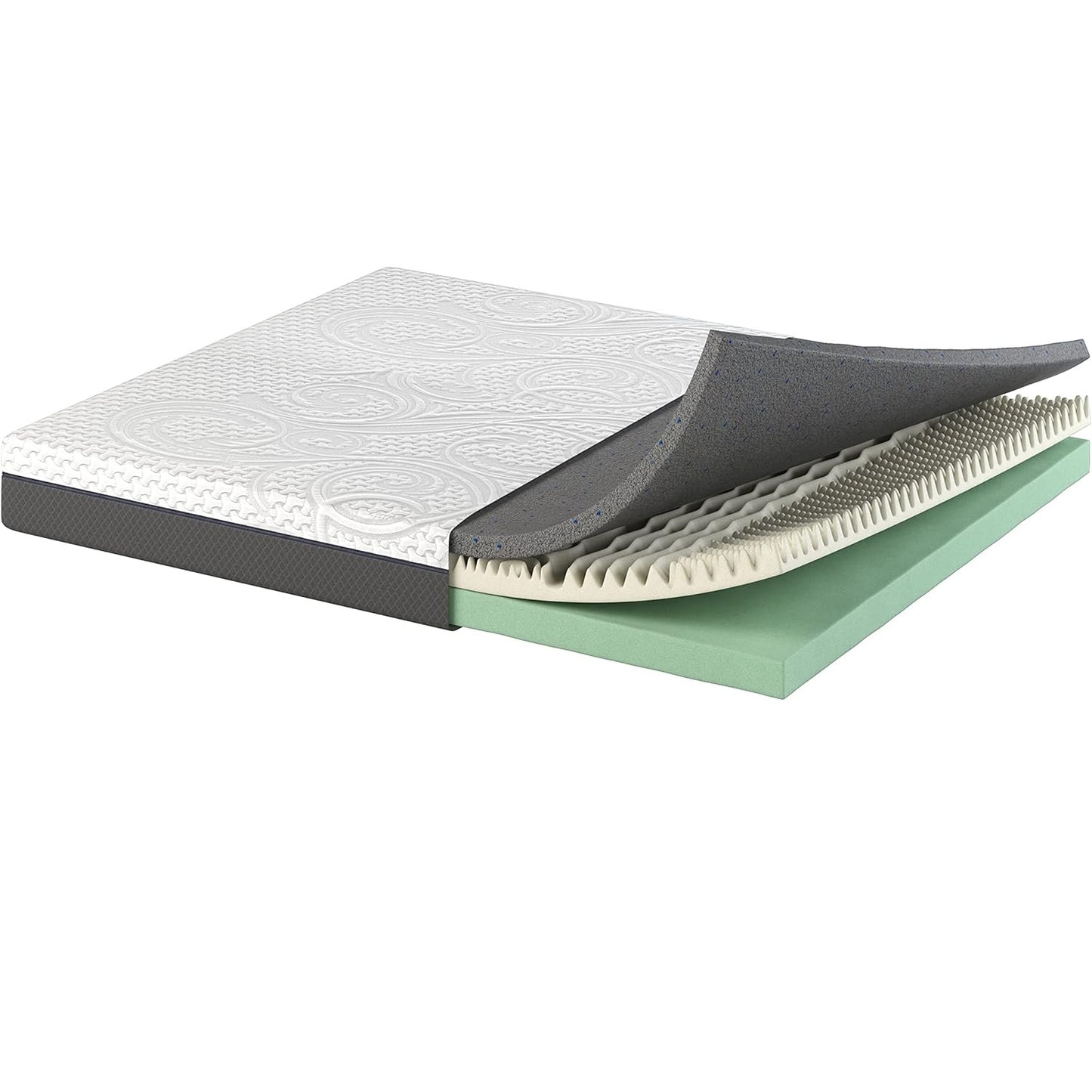 Scarnatti 18 cm Cool Gel Memory Foam Mattress - 90 x 200, 7-Zone Viscoelastic & Cold Foam Mattress, Enriched with Green Tea & Bamboo Charcoal, Zero Partner Disturbance, 2-in-1