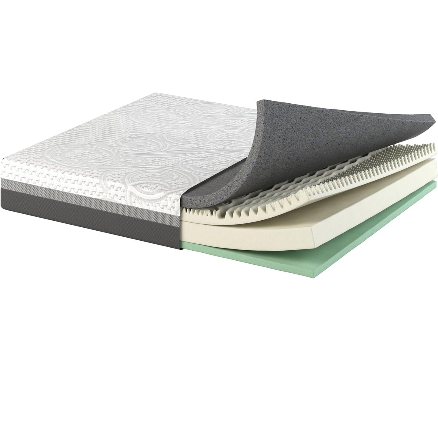 Scarnatti 27 cm Cool Gel Memory Foam Mattress - 90 x 200, 7-Zone Viscoelastic & Cold Foam Mattress, Enriched with Green Tea & Bamboo Charcoal, Zero Partner Disturbance