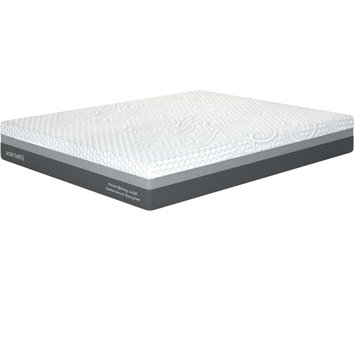 Scarnatti 27 cm Cool Gel Memory Foam Mattress - 90 x 200, 7-Zone Viscoelastic & Cold Foam Mattress, Enriched with Green Tea & Bamboo Charcoal, Zero Partner Disturbance