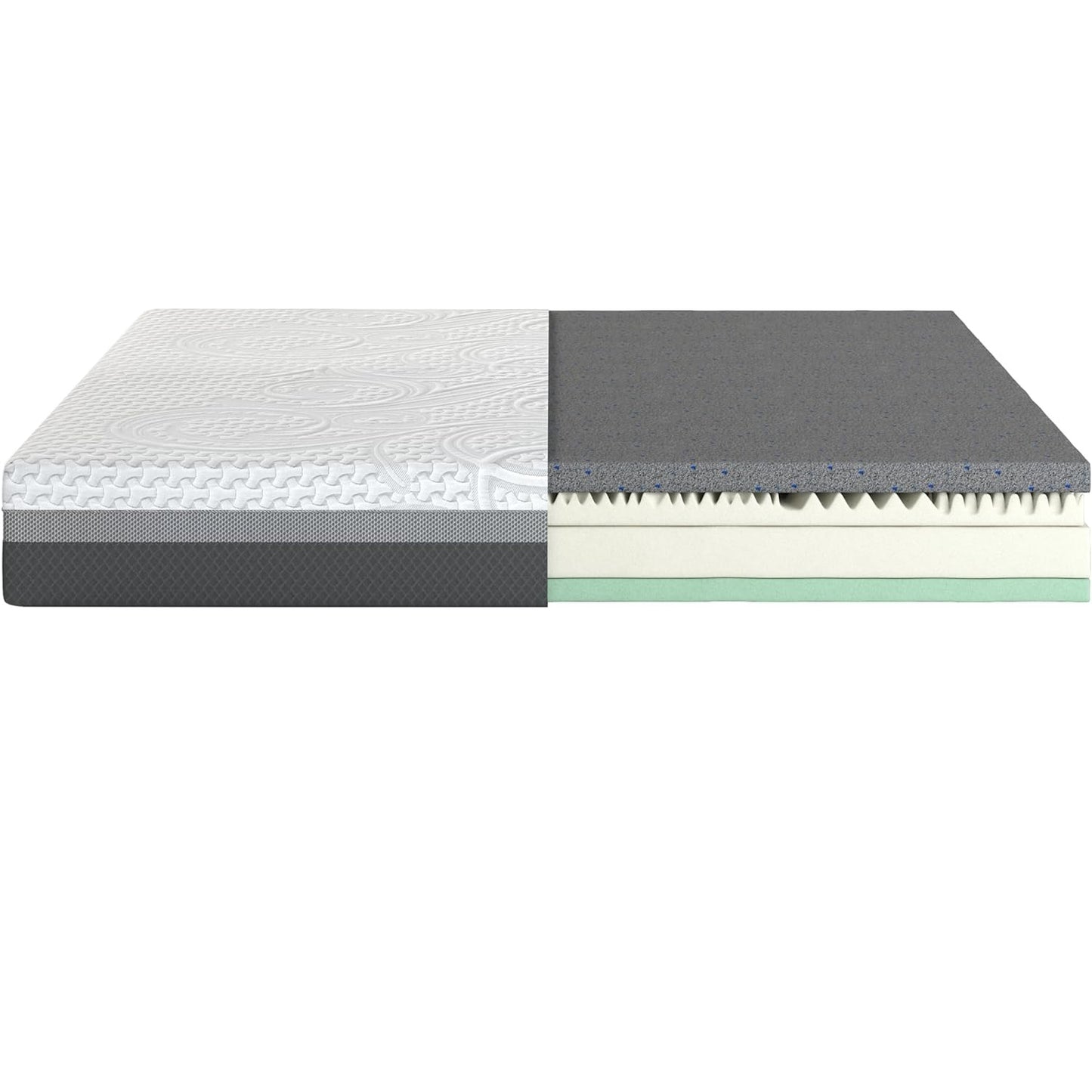 Scarnatti 27 cm Cool Gel Memory Foam Mattress - 180 x 200, 7-Zone Viscoelastic & Cold Foam Mattress, Enriched with Green Tea & Bamboo Charcoal, Zero Partner Disturbance