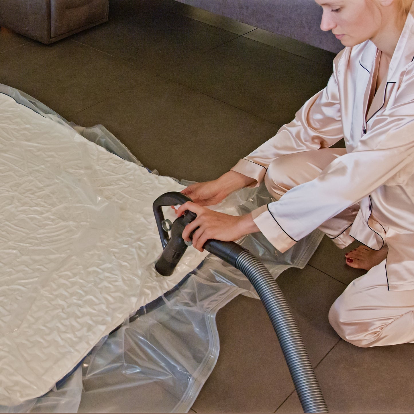 Vacuum Storage Bags for Mattresses and Clothes, Waterproof, Reusable, Compression Mattress - Large Vacuum Bags for Mattresses and Clothes, Space-Saving, Without Vacuum Pump (XXL)