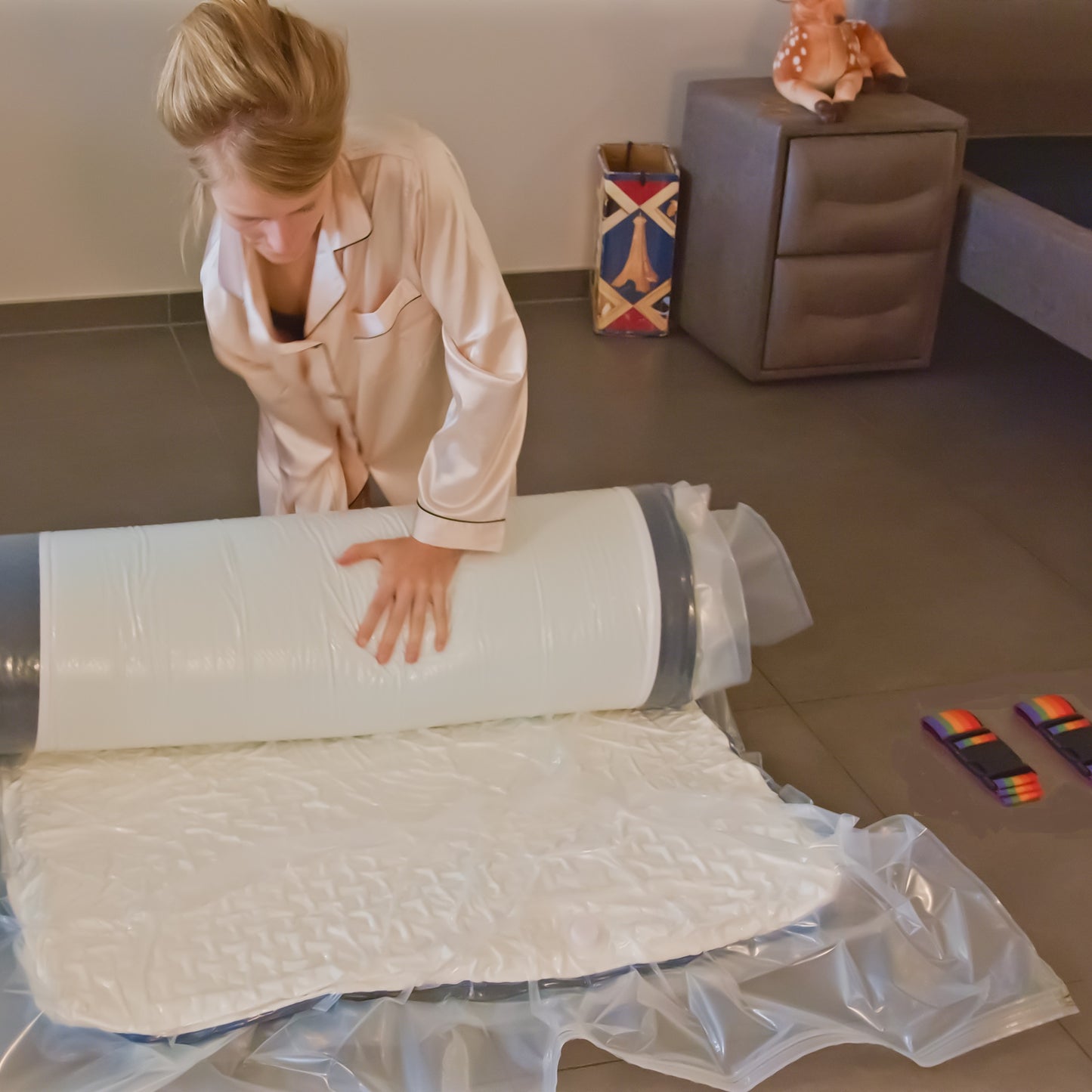 Vacuum Storage Bags for Mattresses and Clothes, Waterproof, Reusable, Compression Mattress - Large Vacuum Bags for Mattresses and Clothes, Space-Saving, Without Vacuum Pump (XXL)