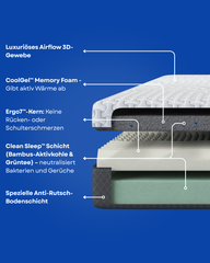 Scarnatti Unique King Gel Memory Foam Mattress - 18cm