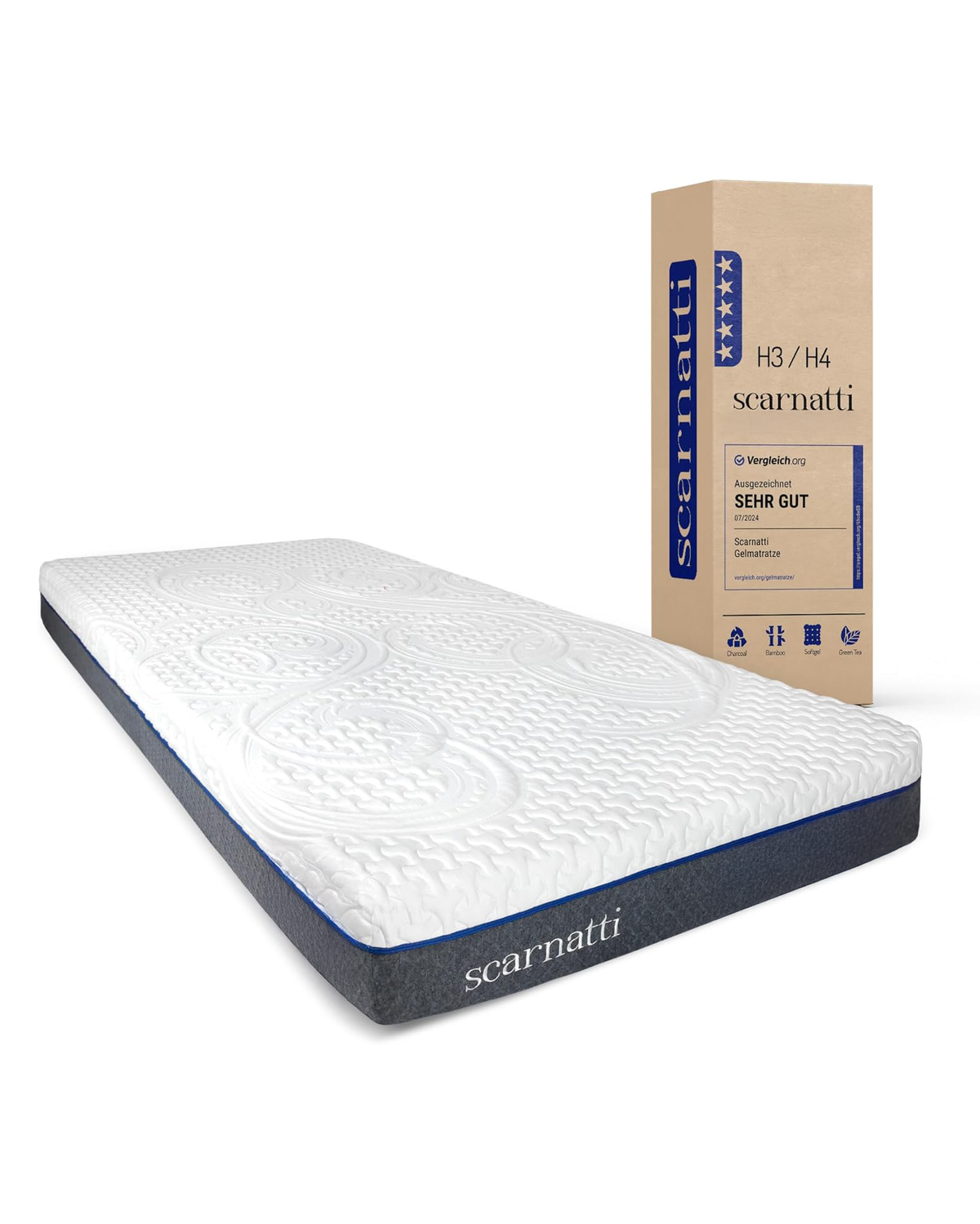 Scarnatti Unique King Gel Memory Foam Mattress - 18cm